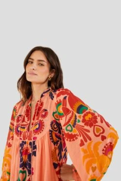 Farm Rio Peach Amulet Midi Dress -Farm Rio 303983 03