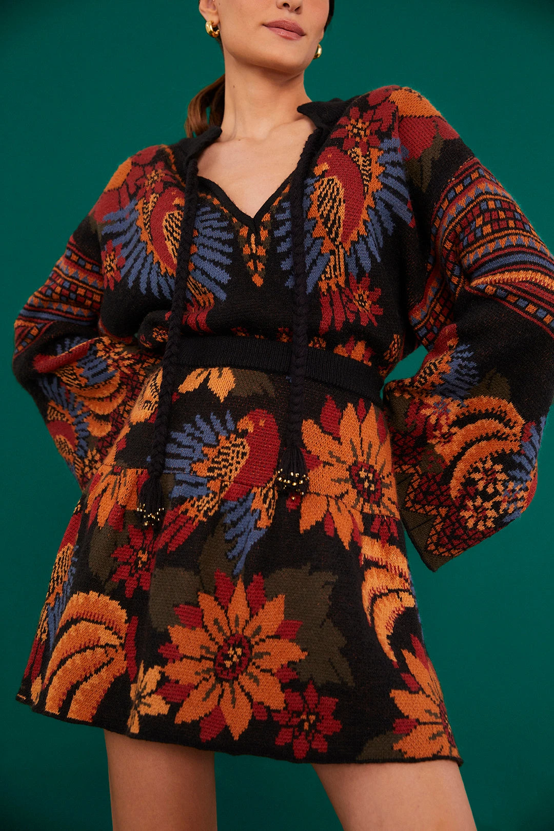 Farm Rio Macaw Ballet Ainika Sweater Skirt 1 Farm Rio Macaw Ballet Ainika Sweater Skirt