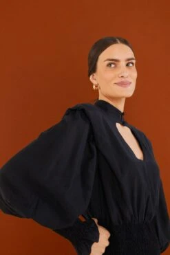 Farm Rio Black Heart Neckline Mini Dress -Farm Rio 304117 02 1