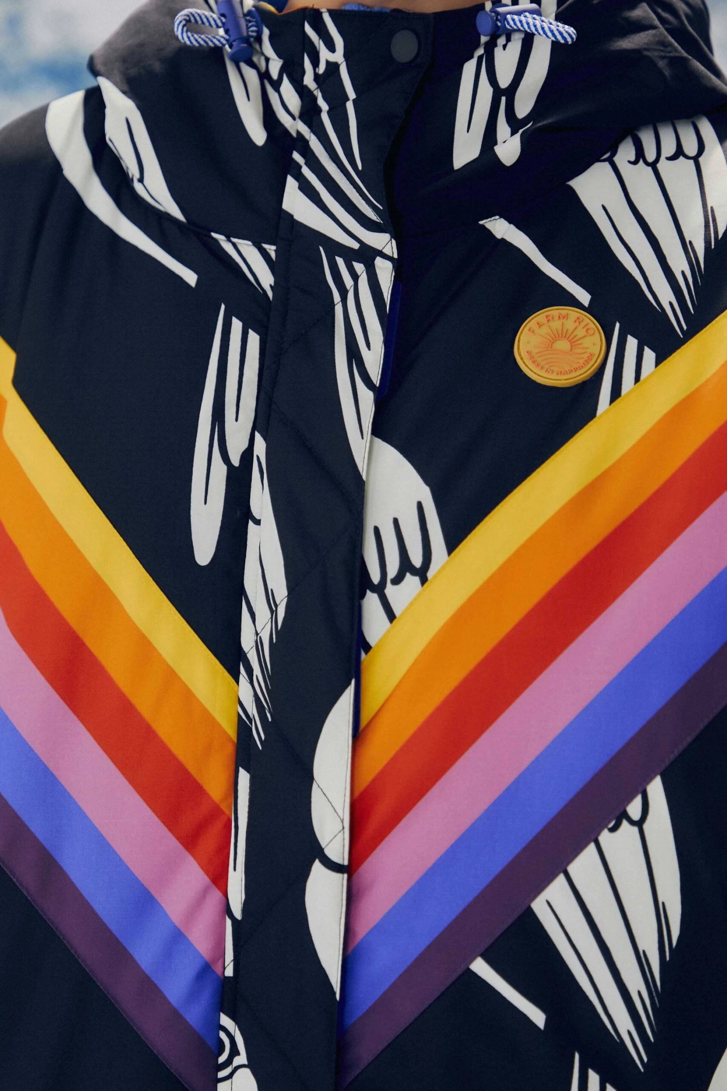 Farm Rio Black Graphic Toucans Ski Puffer Jacket 7 Farm Rio Black Graphic Toucans Ski Puffer Jacket - Image 7