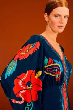 Farm Rio Blue Vintage Forest Midi Dress -Farm Rio 304135 03 2