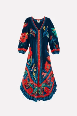 Farm Rio Blue Vintage Forest Midi Dress -Farm Rio 304135 06