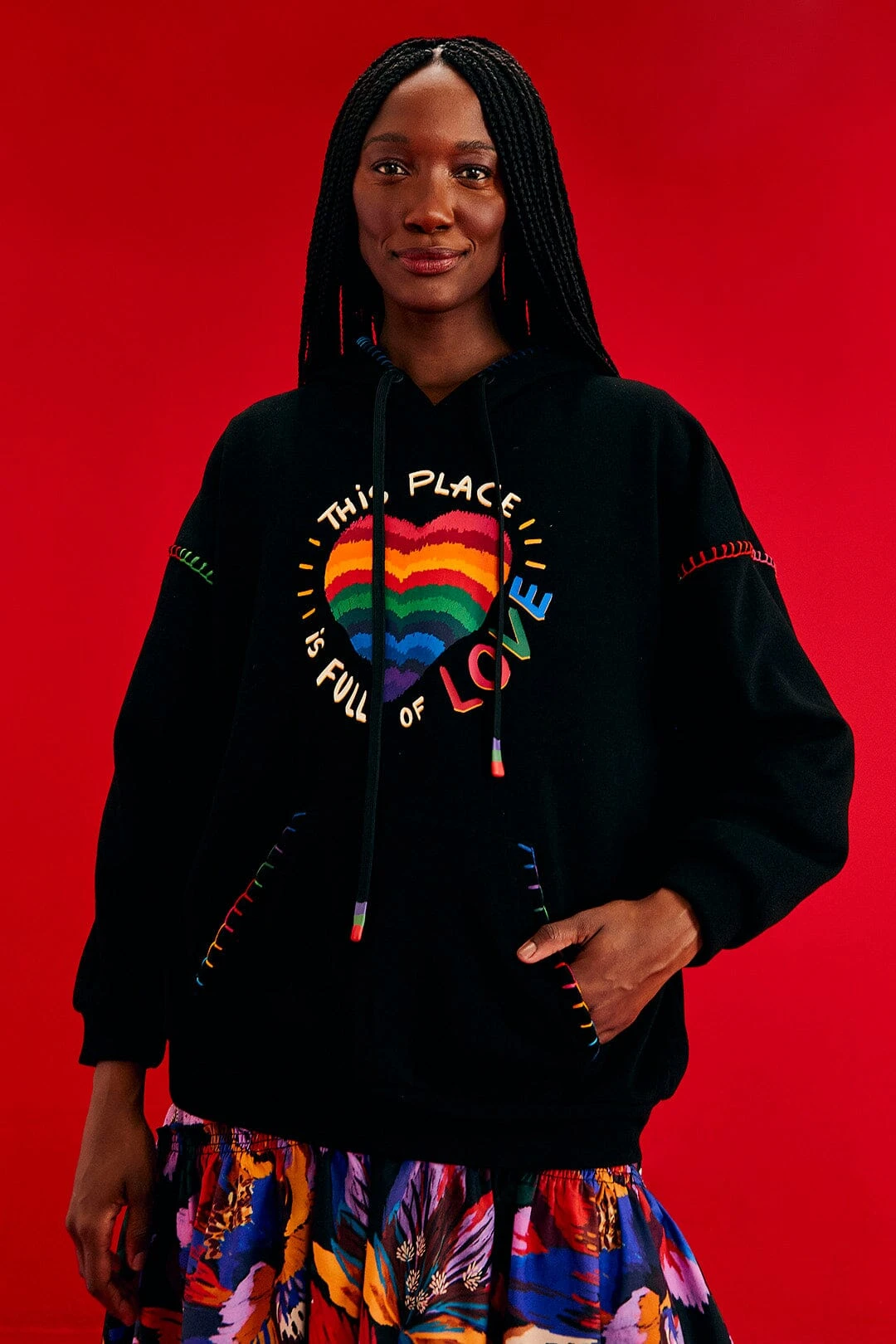 Farm Rio Black Full Of Love Sweatshirt 1 Farm Rio Black Full Of Love Sweatshirt