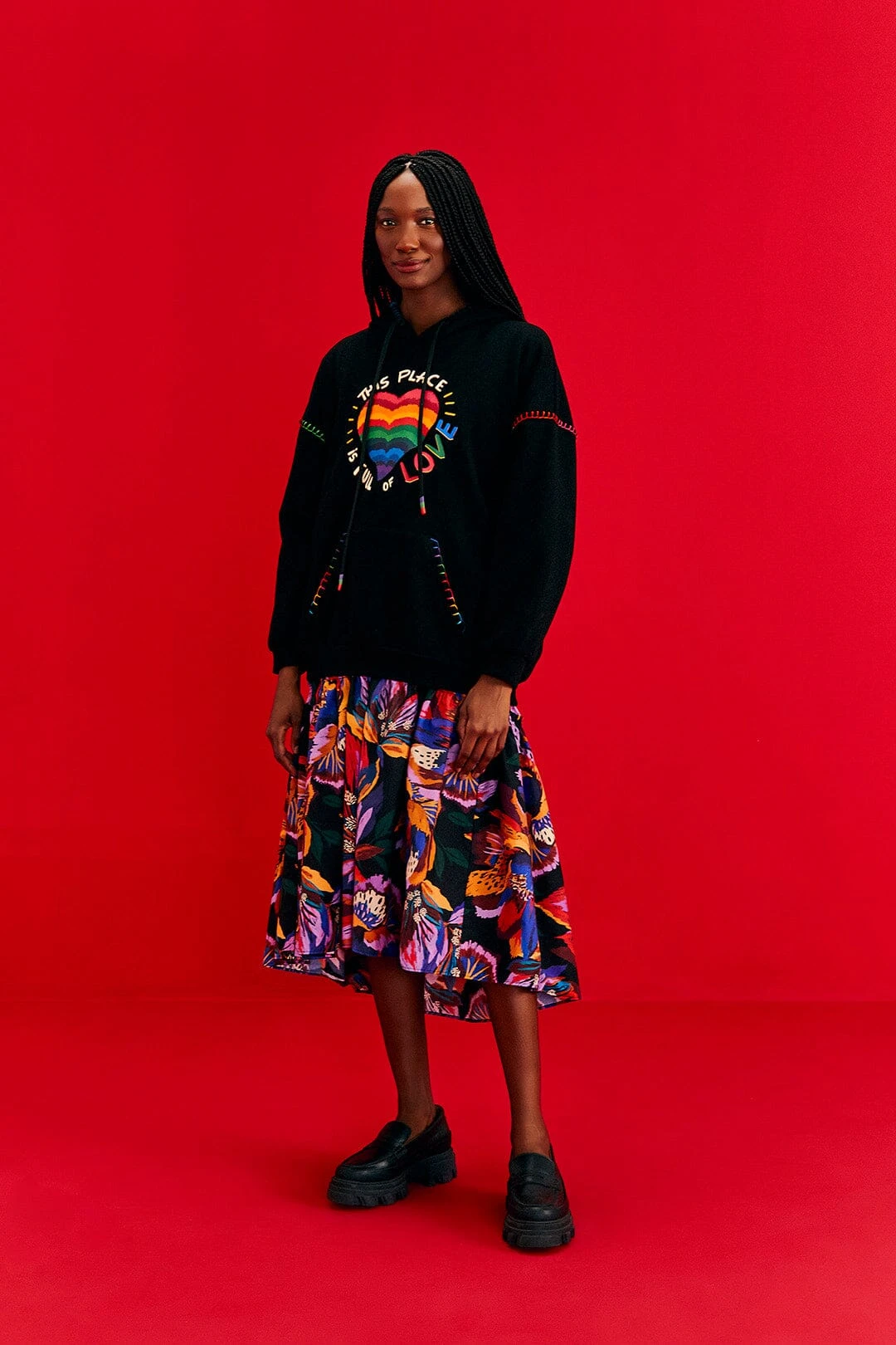 Farm Rio Black Full Of Love Sweatshirt 3 Farm Rio Black Full Of Love Sweatshirt - Image 3