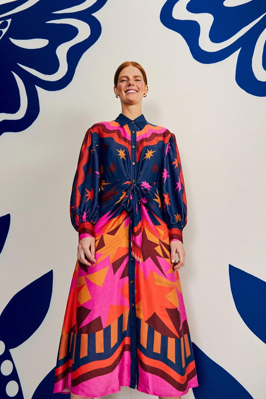 Farm Rio Graphic Scarves Lenzing™ Ecovero™ Viscose Midi Dress 1 Farm Rio Graphic Scarves Lenzing™ Ecovero™ Viscose Midi Dress