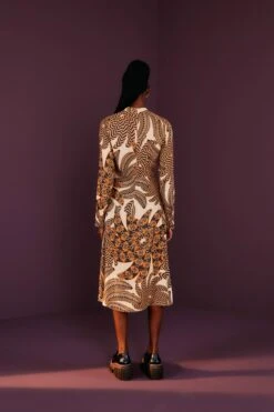 Farm Rio Sand Yawanawa Vanahu Lenzing™ Ecovero™ Viscose Midi Dress -Farm Rio 304582 03