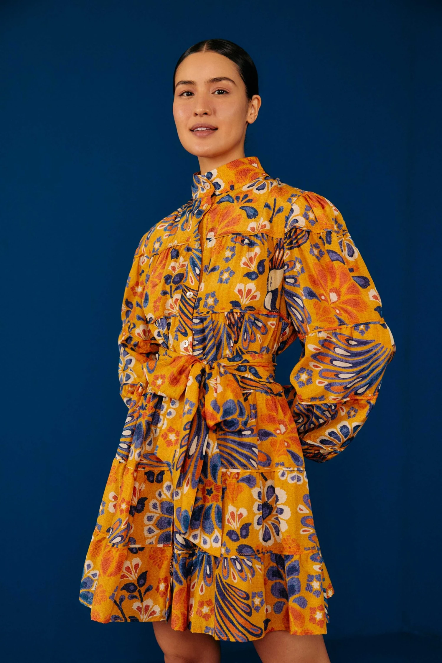 Farm Rio Yellow Pineapple Flowers Mini Dress 1 Farm Rio Yellow Pineapple Flowers Mini Dress