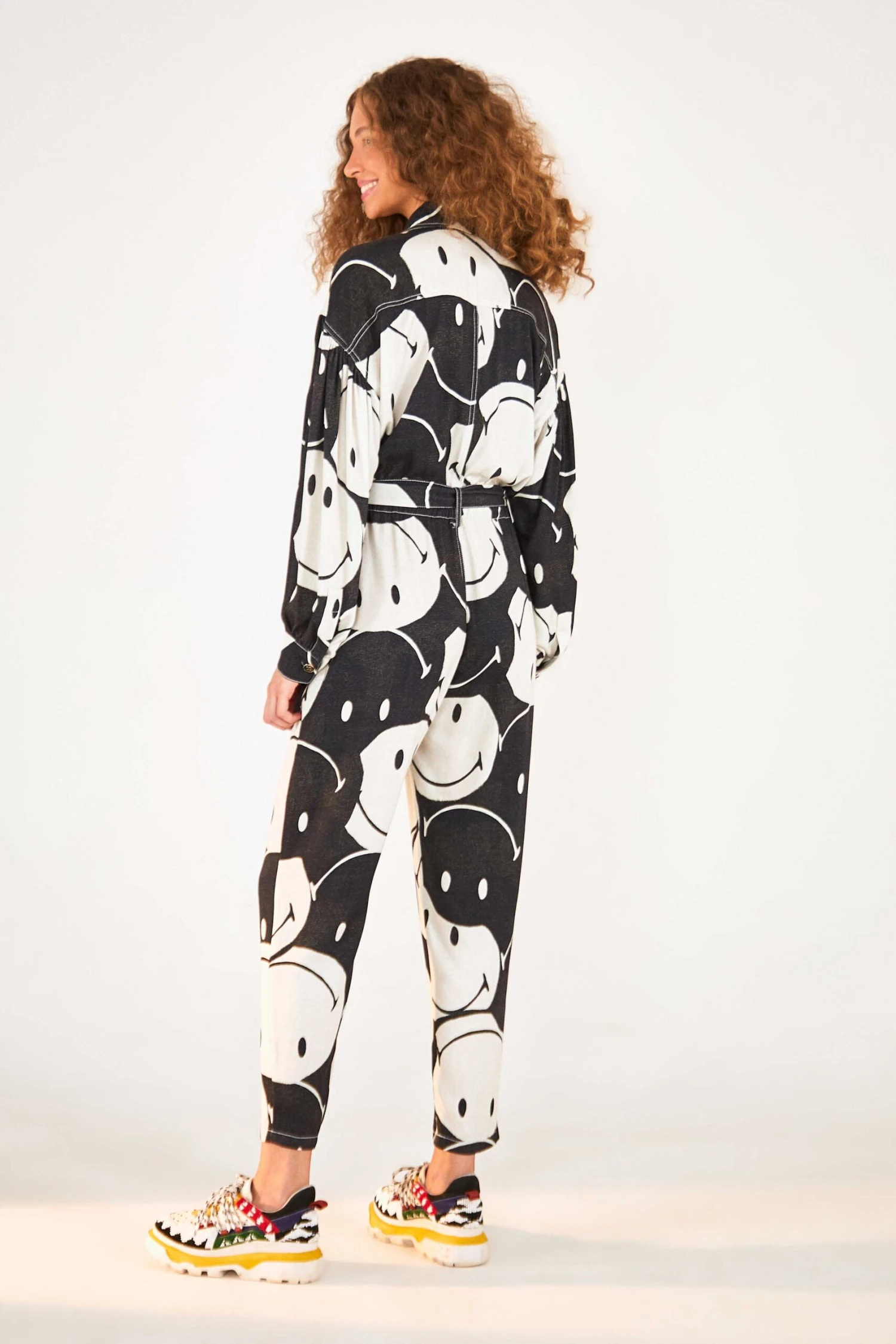 Farm Rio Black & White Smiley® Jumpsuit 2 Farm Rio Black & White Smiley® Jumpsuit - Image 2