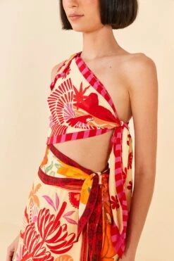 Farm Rio Forest Mixed Scarves Midi Dress -Farm Rio 305267 04