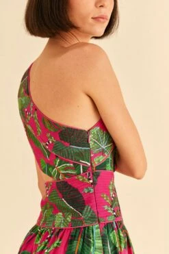 Farm Rio Pink Leaves Mini Dress -Farm Rio 305273 03 b7890770 e1f9 4446 a44f c4206c76ef10