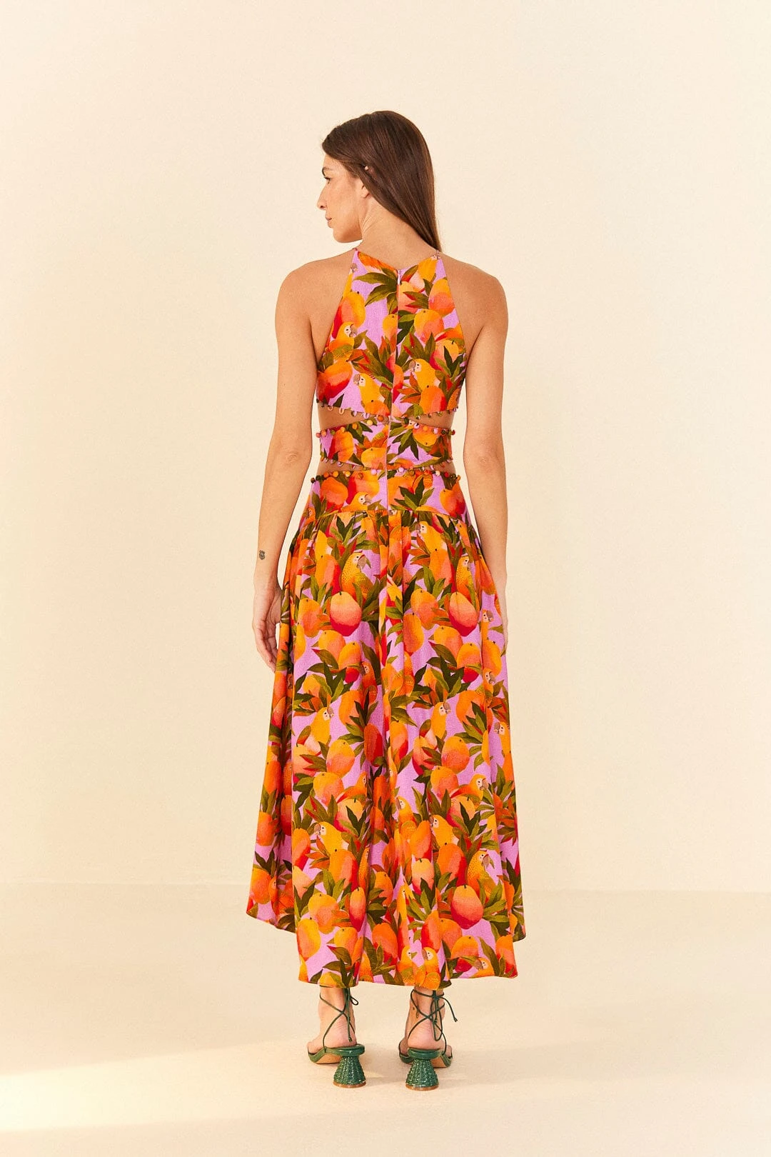 Farm Rio Lilac Mango Macaws Midi Dress 3 Farm Rio Lilac Mango Macaws Midi Dress - Image 3