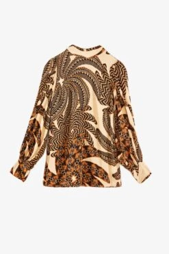 Farm Rio Sand Yawanawa Banana Lenzing™ Ecovero™ Viscose Blouse -Farm Rio 305378 04