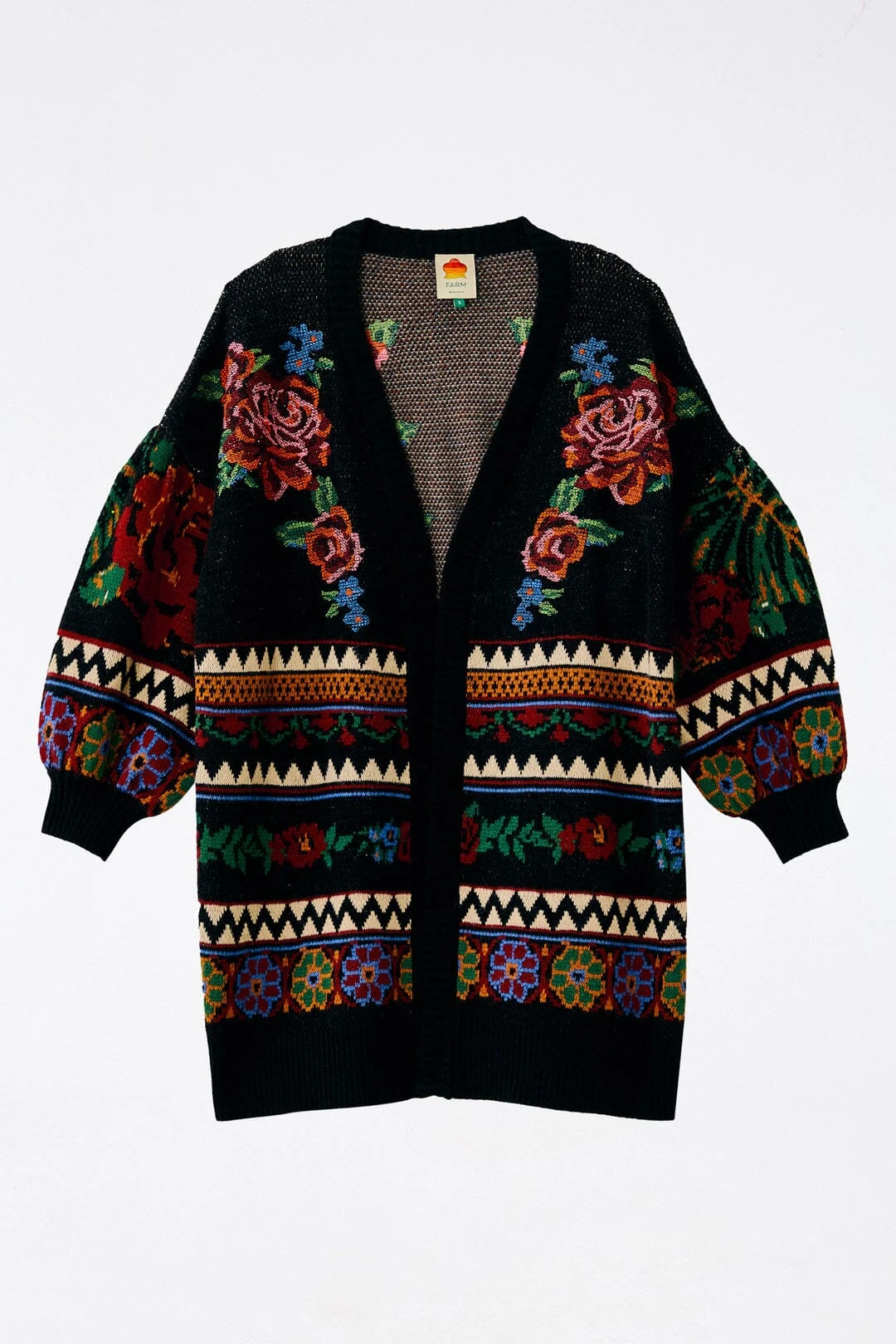 Farm Rio Black Flower Tapestry Cardigan 5 Farm Rio Black Flower Tapestry Cardigan - Image 5
