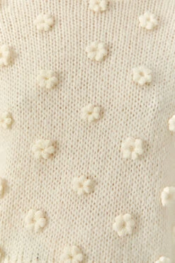 Farm Rio White Handmade Flowers Sweater -Farm Rio 305388 05
