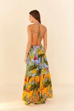 Farm Rio Mixed Striped Bananas Maxi Dress -Farm Rio 305797 03
