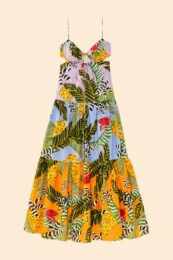 Farm Rio Mixed Striped Bananas Maxi Dress -Farm Rio 305797 08