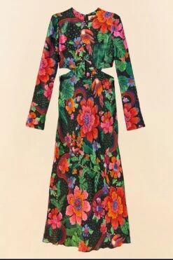 Farm Rio Black Blooming Garden Lenzing™ Ecovero™ Viscose Midi Dress 11 Farm Rio Black Blooming Garden Lenzing™ Ecovero™ Viscose Midi Dress -Farm Rio 306067 06 1