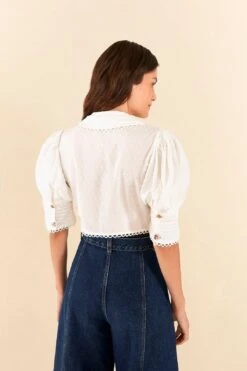 Farm Rio Off-White Cropped Blouse -Farm Rio 306077 04