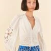 Farm Rio Off-White Lace Blouse