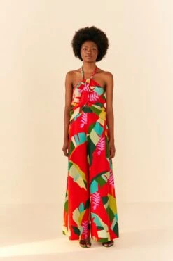 Farm Rio Red Heliconia Crop Top