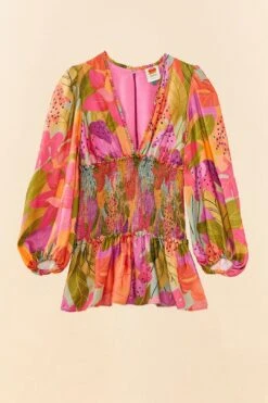 Farm Rio Sweet Forest Long Sleeve Mini Dress -Farm Rio 306085 06