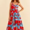 Farm Rio Red Sweet Jungle Midi Dress