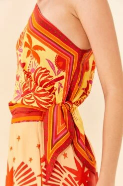 Farm Rio Forest Mixed Scarves Lenzing™ Ecovero™ Viscose Crop Top -Farm Rio 306093 04