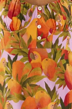 Lilac Mango Macaws Maxi Dress 10 Lilac Mango Macaws Maxi Dress -Farm Rio 306095 05