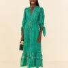 Farm Rio Green Morada Boa Guipure Dress