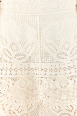 Farm Rio Off White Alucina Luz Guipire Midi Skirt -Farm Rio 306107 04