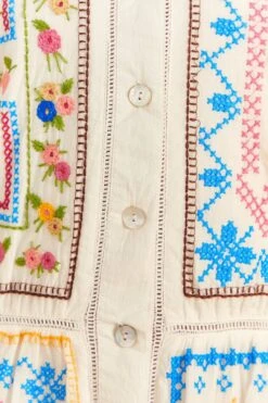 Farm Rio Grandma Gift Embroidered Midi Dress -Farm Rio 306112 05