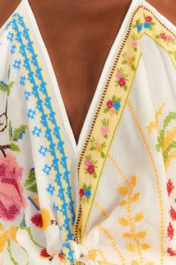 Farm Rio Grandma Gift Embroidered Halter Blouse -Farm Rio 306113 05