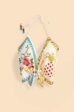 Farm Rio Grandma Gift Embroidered Halter Blouse -Farm Rio 306113 06