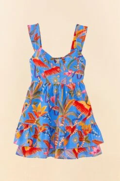 Farm Rio Blue Macaw Party Mini Dress -Farm Rio 306136 05