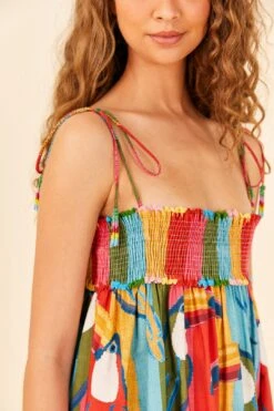 Farm Rio Wonderful Toucans Organic Cotton Midi Dress -Farm Rio 306145 03