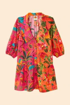Farm Rio Mixed Warm Prints Organic Cotton Mini Dress 11 Farm Rio Mixed Warm Prints Organic Cotton Mini Dress -Farm Rio 306155 06
