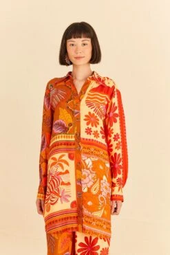Farm Rio Forest Mixed Scarves Lenzing™ Ecovero™ Viscose Shirtdress