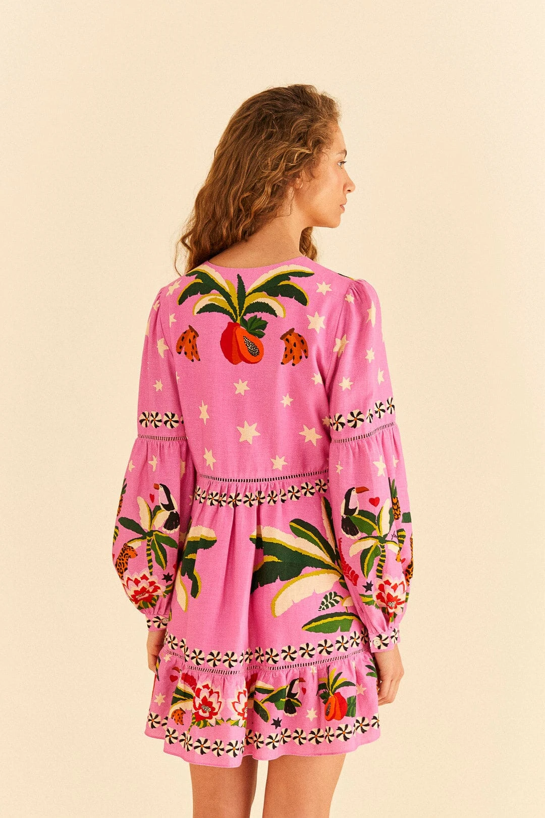 Farm Rio Pink Leopard Forest Mini Dress 4 Farm Rio Pink Leopard Forest Mini Dress - Image 4