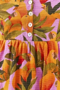 Farm Rio Lilac Mango Macaws Mini Dress 8 Farm Rio Lilac Mango Macaws Mini Dress -Farm Rio 306166 04