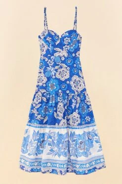 Farm Rio Blue Full Of Flowers Organic Cotton Midi Dress 11 Farm Rio Blue Full Of Flowers Organic Cotton Midi Dress -Farm Rio 306200 06