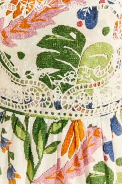 Farm Rio White Summer Garden Midi Dress 9 Farm Rio White Summer Garden Midi Dress -Farm Rio 306202 05