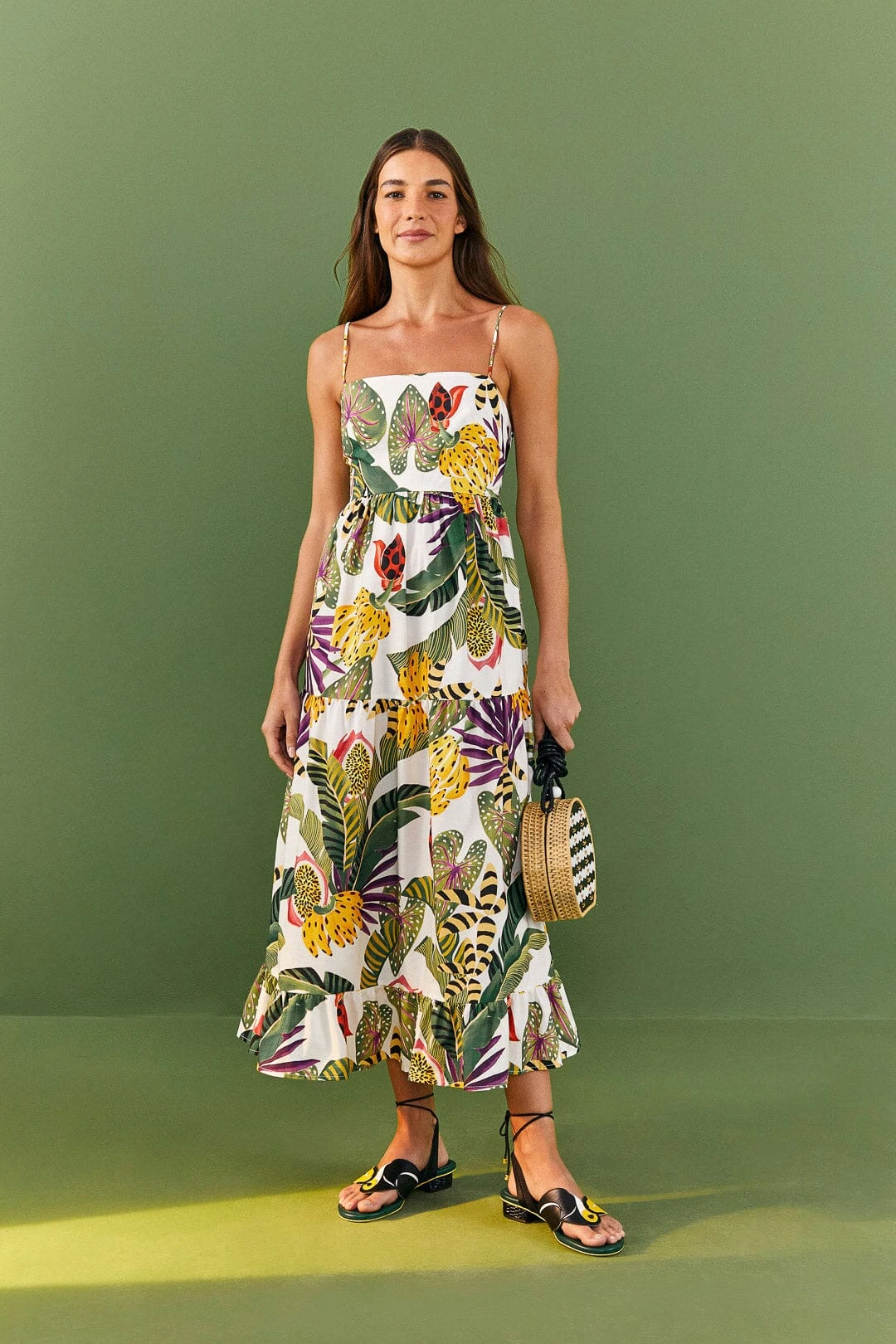 Farm Rio Striped Forest Maxi Dress 2 Farm Rio Striped Forest Maxi Dress - Image 2