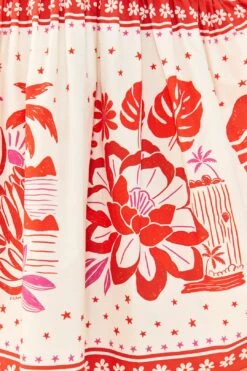 Farm Rio Off-White Rio Tiles Midi Dress -Farm Rio 306206 04