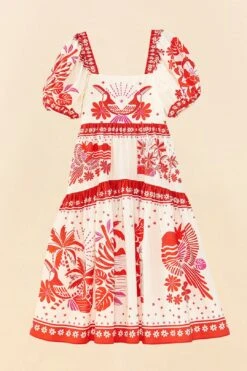 Farm Rio Off-White Rio Tiles Midi Dress -Farm Rio 306206 05