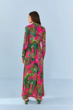 Farm Rio Pink Leaves Maxi Dress -Farm Rio 306210 04
