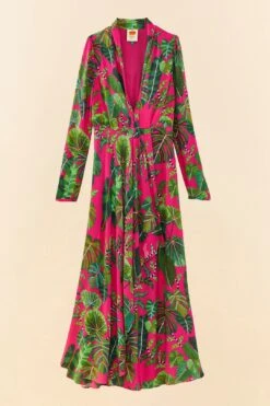 Farm Rio Pink Leaves Maxi Dress -Farm Rio 306210 06