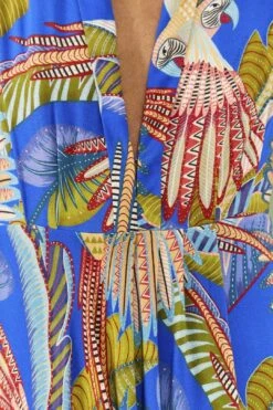 Farm Rio Blue Macaw Flight Maxi Dress 8 Farm Rio Blue Macaw Flight Maxi Dress -Farm Rio 306211 04