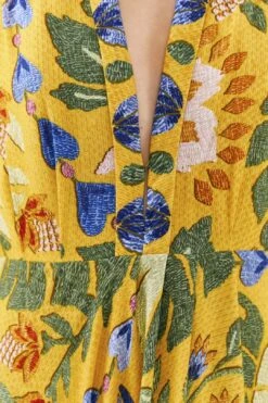 Farm Rio Yellow Summer Garden Maxi Dress 8 Farm Rio Yellow Summer Garden Maxi Dress -Farm Rio 306212 04