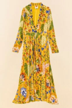 Farm Rio Yellow Summer Garden Maxi Dress 9 Farm Rio Yellow Summer Garden Maxi Dress -Farm Rio 306212 05