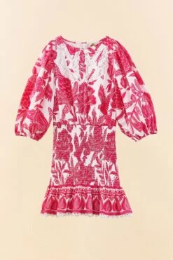 Farm Rio Pink Tropical Woodcut Mini Dress 11 Farm Rio Pink Tropical Woodcut Mini Dress -Farm Rio 306220 06